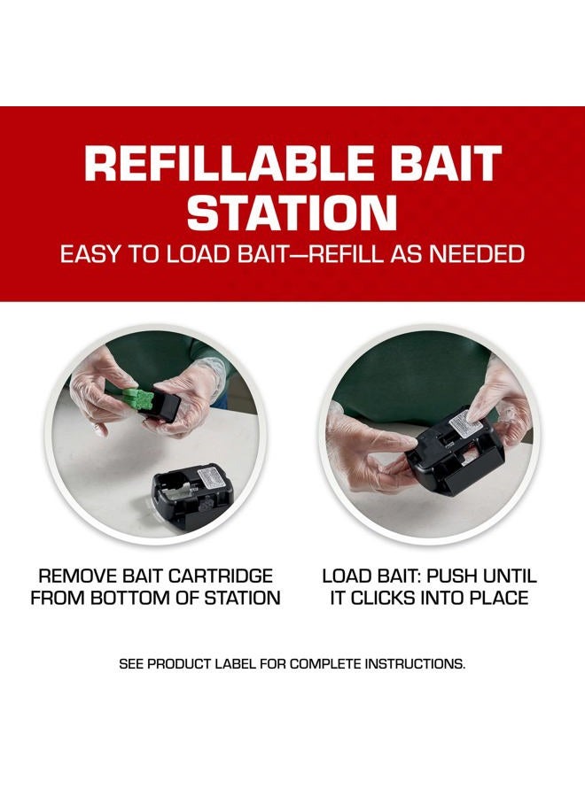 TOMCAT Mouse Killer Child and Dog Resistant, Refillable Station for Indoor and Outdoor, 1 Station and 8 Bait Block Refills - Image 5